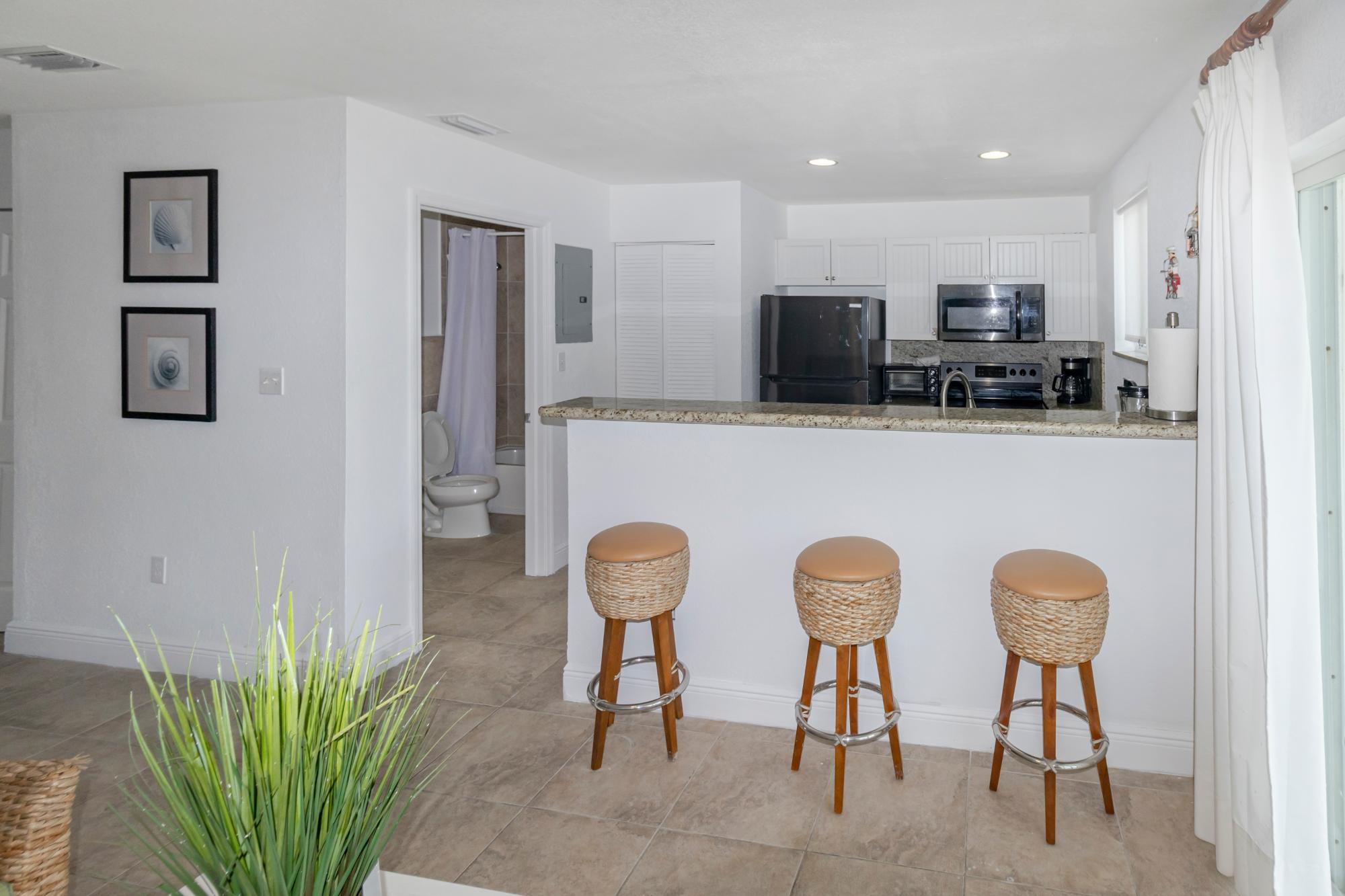 Kitchen seen from the sitting area